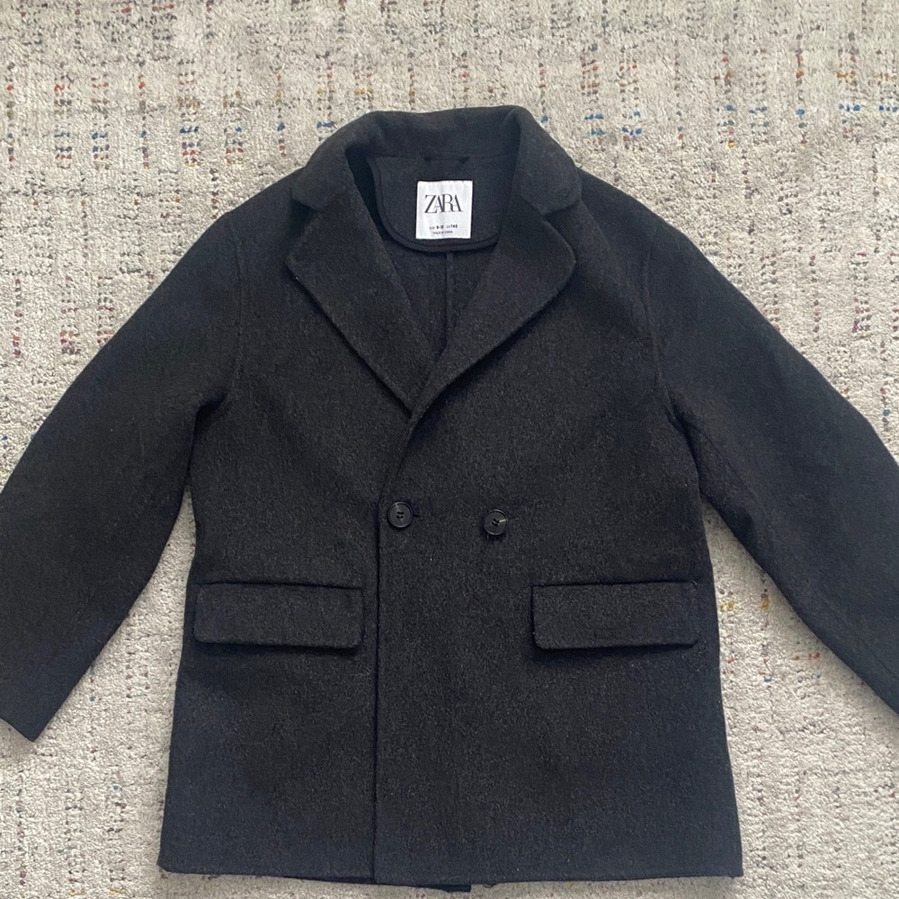 Zara Kids Charcoal Pea style Coat size 9-10 in good used condition